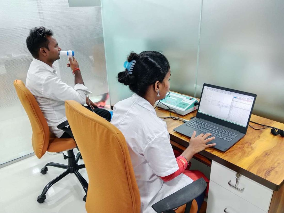 Spirometry (PFT) — lung function testing — Oceancare Mediclinic, DGMA approved seafarer medical centre, CBD Belapur Navi Mumbai