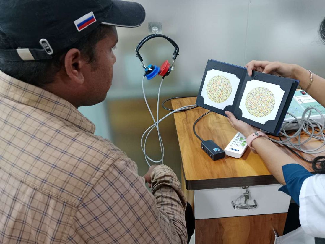 Ishihara colour vision testing — Oceancare Mediclinic, DGMA approved seafarer medical centre, CBD Belapur Navi Mumbai
