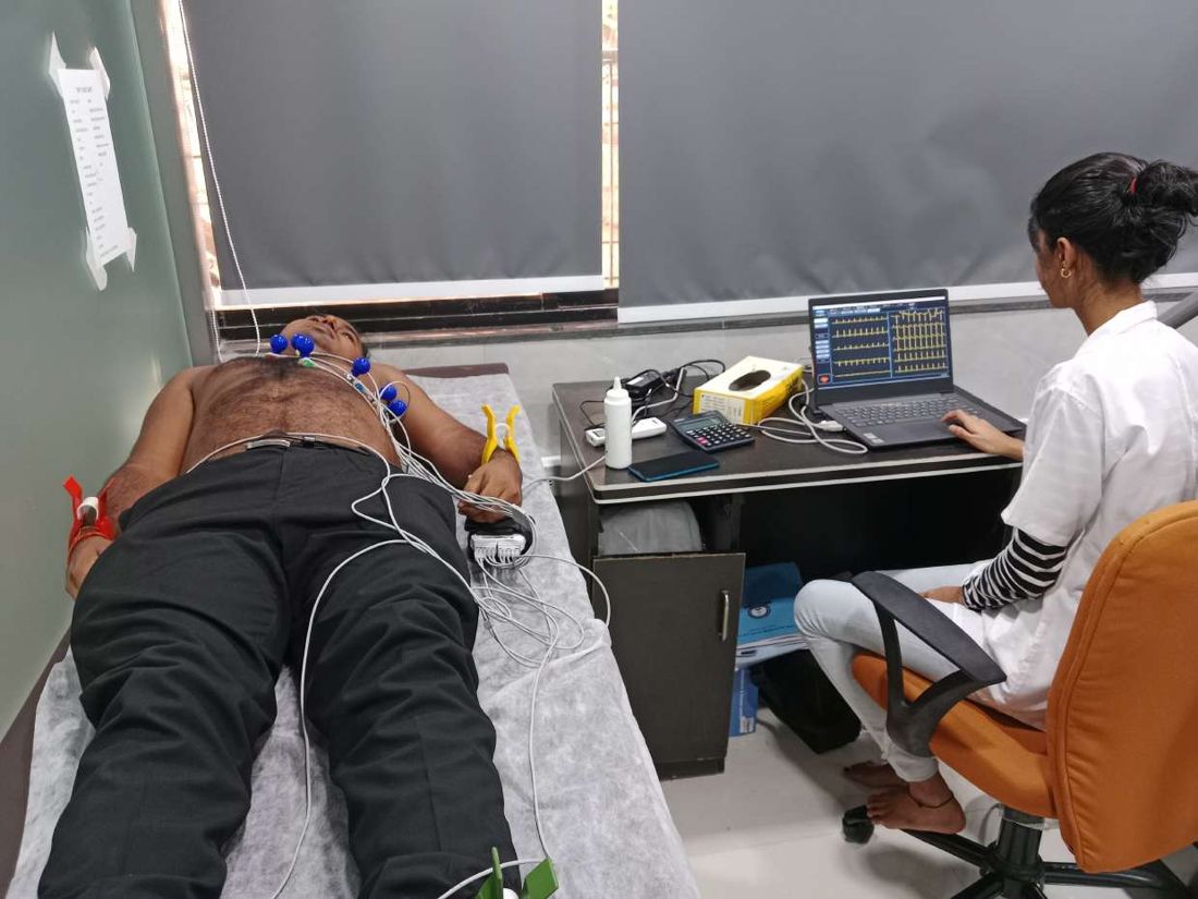 Resting ECG recording — Oceancare Mediclinic, DGMA approved seafarer medical centre, CBD Belapur Navi Mumbai